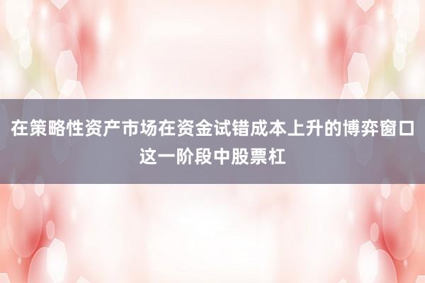 在策略性资产市场在资金试错成本上升的博弈窗口这一阶段中股票杠